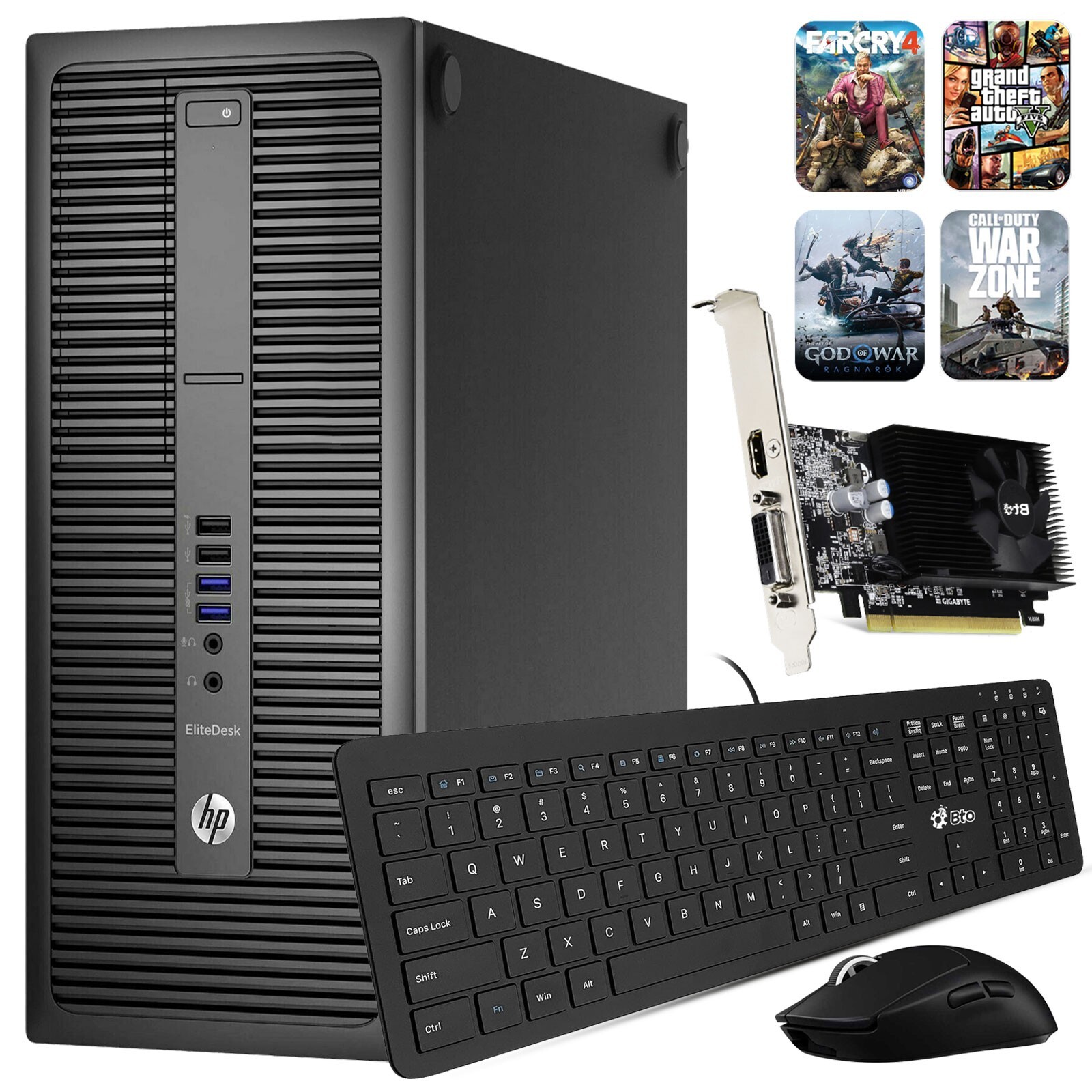 HP G2 Gaming PC Computer i5 6th 16GB 512GB M.2 SSD+1TB NVIDIA GT 1030 WiFi Win11